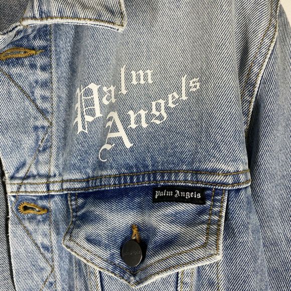 SOLD Palm Angels Blue Denim Jacket Size XL Men - Picture 6 of 12